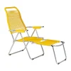 Chaise longue Spaghetti avec repose‑pieds, Jaune