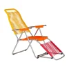 Chaise longue Spaghetti avec repose‑pieds, Multi-jaune