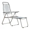 Chaise longue Spaghetti avec repose‑pieds, Grey