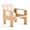 Chaise lounge Crate en pin laqué, Natural
