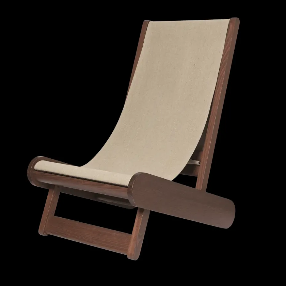 Chaise lounge Hemi, Dark stained, natural
