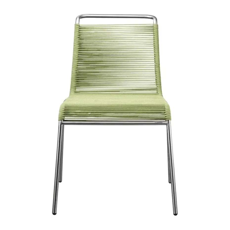 Chaise M20 Teglgård Cord Chair, Green mixed-stainless steel