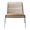 Chaise M20L Teglgaard Lounge Cord Chair, Brown mixed-stainless steel