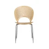 Chaise Trinidad 3398, Bouleau verni clair, pieds chrome