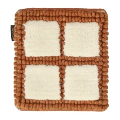 Échantillon de tapis Pasture en laine, Blanc naturel-rouille