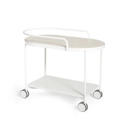 Chariot de service Lene, white, placage de frêne pigmenté blanc
