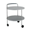 Chariot de service Trolley Round, gris clair, structure chromée