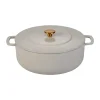 Cocotte Combekk Enameled en fonte émaillée Ø28 cm, Sand-gold knob