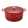 Cocotte Combekk Enameled en fonte émaillée Ø32 cm, Cherry-silver knob