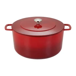Cocotte Combekk Enameled en fonte émaillée Ø32 cm, Cherry-silver knob