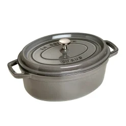 Cocotte en fonte ovale Staub 4,2 l, gris