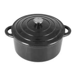 Cocotte en fonte ronde Nordwik 5 l, Noir-argenté