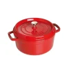 Cocotte en fonte ronde Staub 5,2 l, rouge