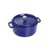 Cocotte en fonte ronde Staub, trois couches d'émail 3,8 l, bleu foncé