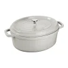 Cocotte ovale La Cocotte Staub fonte 6,7 L, White truffle