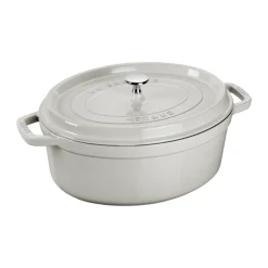 Cocotte ovale La Cocotte Staub fonte 6,7 L, White truffle