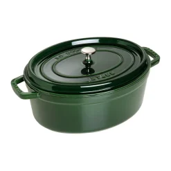 Cocotte ovale La Cocotte Staub fonte 6,7 L, Basilic vert