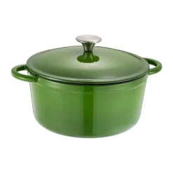 Cocotte ronde en fonte Gretl avec bouton en acier inoxydable 4 L, Vert