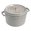 Cocotte ronde Staub modèle haut 4,8 L, White Truffle