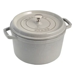 Cocotte ronde Staub modèle haut 4,8 L, White Truffle
