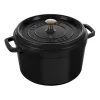 Cocotte ronde Staub modèle haut 4,8 L, Noir mat