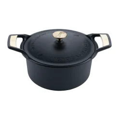 Cocotte Signature avec couvercle en fonte 5,5 L, Noir