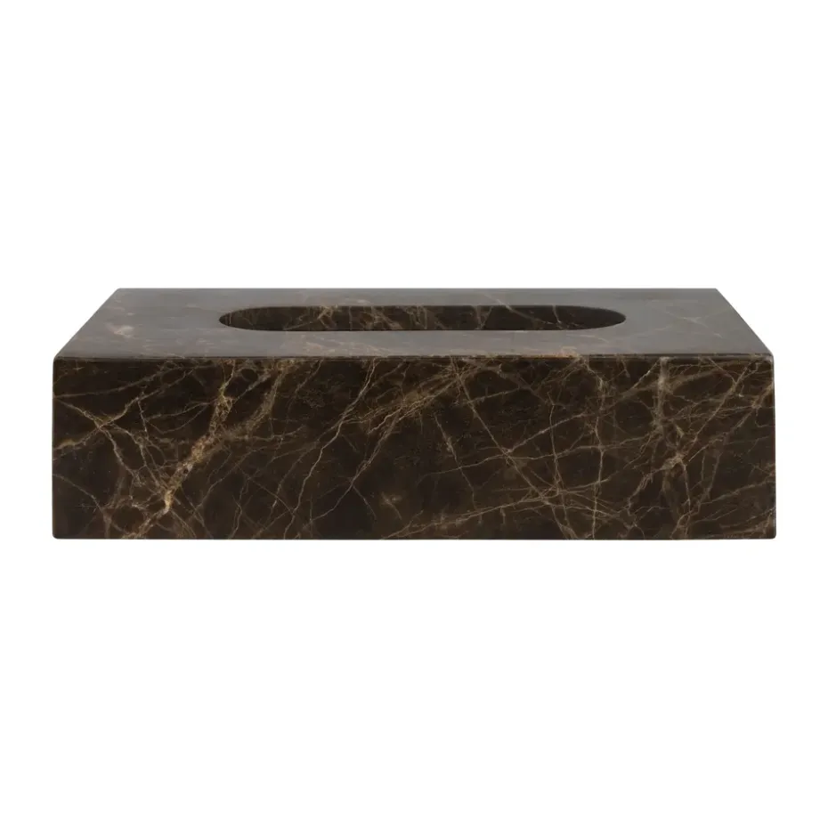 Coffret à mouchoirs Marble 14x25,5 cm, Marron
