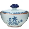 Coffret cadeau Bol avec couvercle Ostindia 35 cl, Bleu-blanc