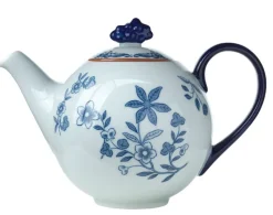 Coffret cadeau Théière Ostindia 1,2 l, Bleu-blanc