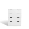 Commode Aoko 4 tiroirs, Blanc laqué