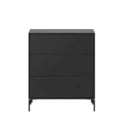 Commode Carry, black 05, pieds noirs laqués