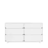 Commode double Vidja, laqué blanc, 6 tiroirs