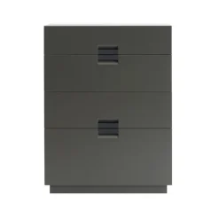 Commode Frame High, taupe, cuir black