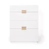 Commode Frame High, white, cuir natural