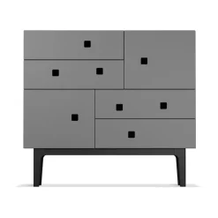 Commode Peep B1, slate grey, laqué noir