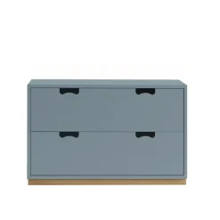 Commode Snö A2, nordic blue, support en chêne
