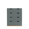 Commode Snö A, storm grey, support en chêne