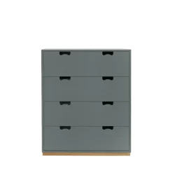 Commode Snö A, storm grey, support en chêne