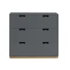 Commode Snö A3, storm grey, support en chêne