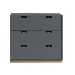 Commode Snö A3, storm grey, support en chêne