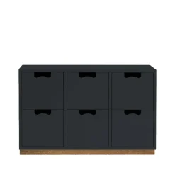 Commode Snö B2, char grey, support en chêne