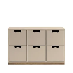 Commode Snö B2, dark sand, support en chêne