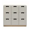 Commode Snö B3, light grey, support en chêne