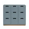 Commode Snö B3, nordic blue, support en chêne