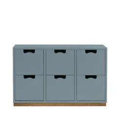 Commode Snö B2, nordic blue, support en chêne