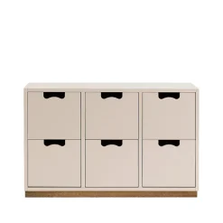 Commode Snö B2, rose, support en chêne