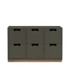 Commode Snö B2, taupe, support en chêne