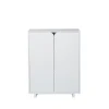 Commode Vidja, laqué blanc, bas, portes pleines