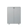Commode Vidja, laqué gris, bas, portes pleines