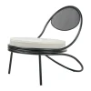 Copacabana Outdoor Lounge Chair assise rembourrée, Leslie stripe limonta 020 - supports noirs